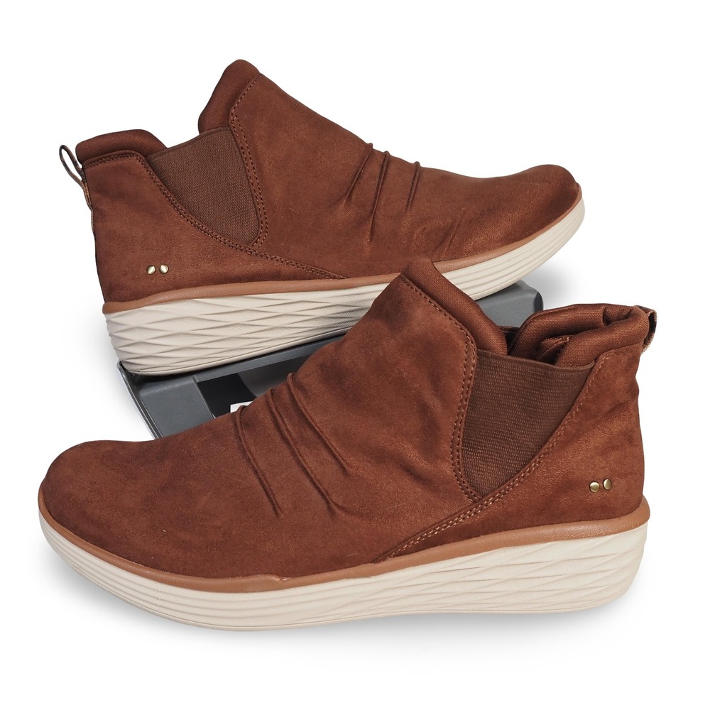 Ryka Niah Water Repellent Brown‎ Faux Suede Ankle Boots Womens 12M UK 9 EU 42